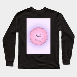 Modern Abstract Positive Affirmation Aesthetic Pink and Purple Gradient Aura Long Sleeve T-Shirt